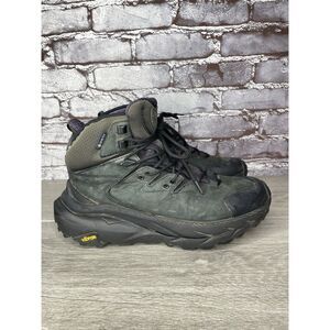 HOKA One One Kaha 2 GTX Gore Tex Black Synthetic Lace Hiking Boots Women 8.5B US